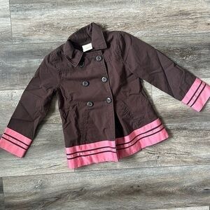 Crazy 8 jacket brown and pink striped barbiecore small size 5/6 girls